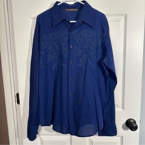 Vintage Class Roberto Cavalli women's shirt, sz 20, Italy, embroidered, cotton